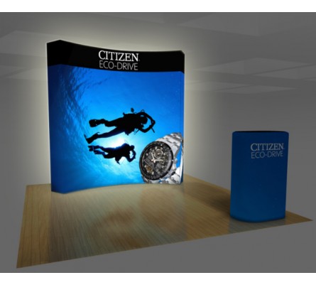 Burst 8ft Curved Backlit Pop Up Display