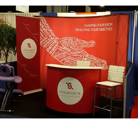 Burst Fabric Popup Lightbox 10ft Curved Display